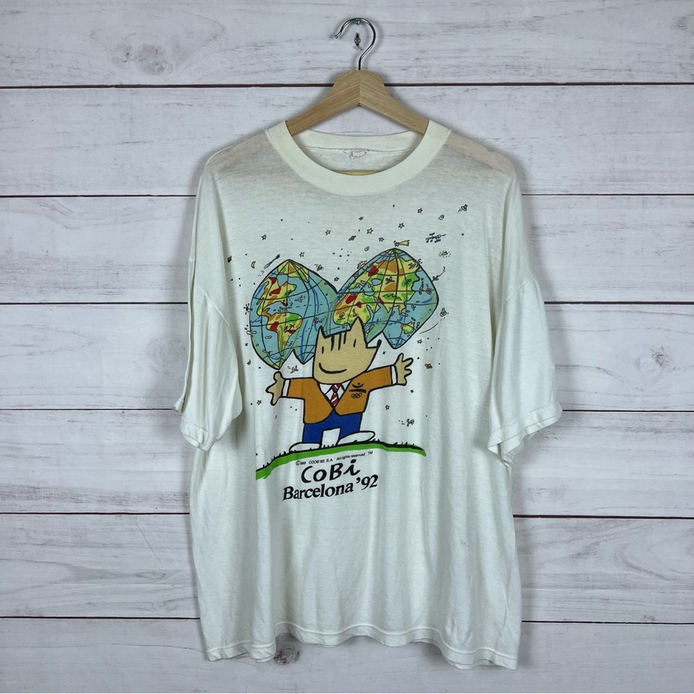 Vintage 1992 Barcelona Summer Olympics Mascot T-Shirt XL